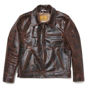 CLASSIC HEAVY HORSEHIDE RACER MOTORCYCLE JACKET. SHANGRI-LA HERITAGE